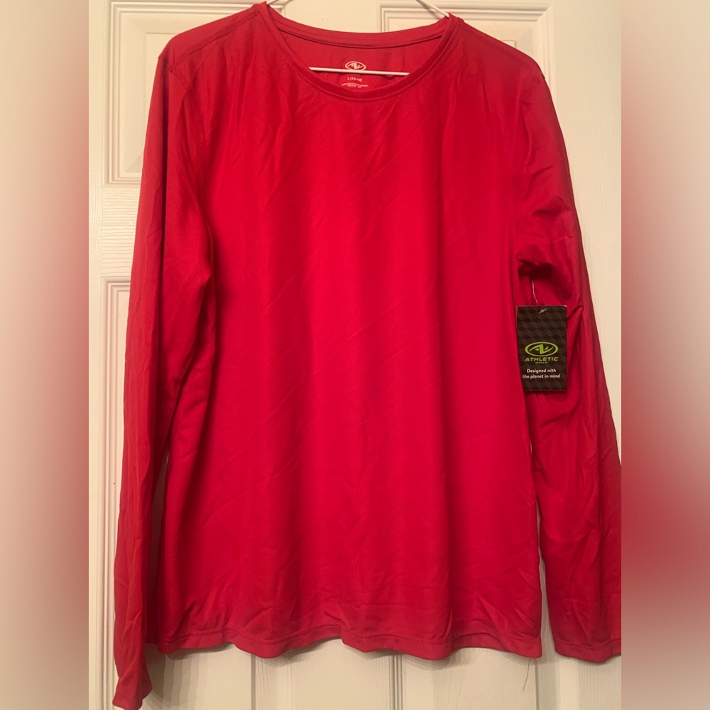 Athletic Works Vibrant Red Men's Long Sleeve Tee